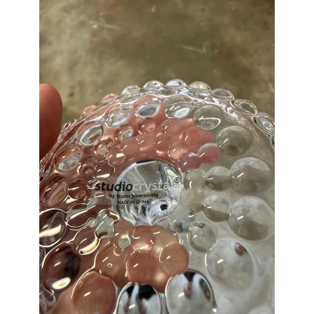Studio Crystal by Studio Silversmiths Clear Glass Hobnail Ring Holder Dish
